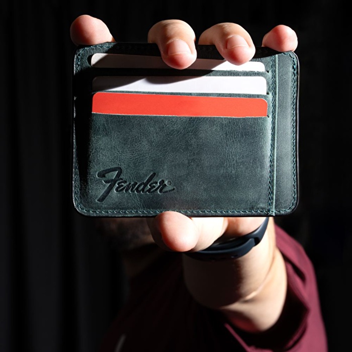 FENDER® Deri Zeytin Yeşili Kartlık